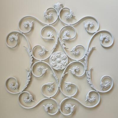 LOT 131RP: Large Shabby Chic Metal Wall Plaque