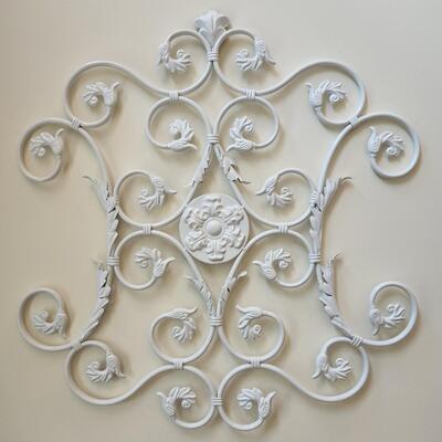 LOT 131RP: Large Shabby Chic Metal Wall Plaque