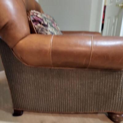 LOT 135RP: Clayton Marcus Aniline Leather Reversible Chair