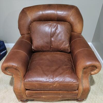 LOT 135RP: Clayton Marcus Aniline Leather Reversible Chair