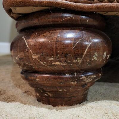 LOT 135RP: Clayton Marcus Aniline Leather Reversible Chair