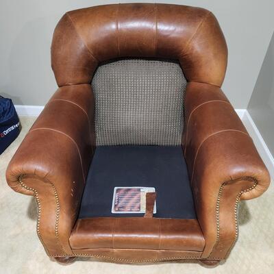LOT 135RP: Clayton Marcus Aniline Leather Reversible Chair