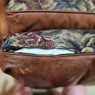 LOT 135RP: Clayton Marcus Aniline Leather Reversible Chair