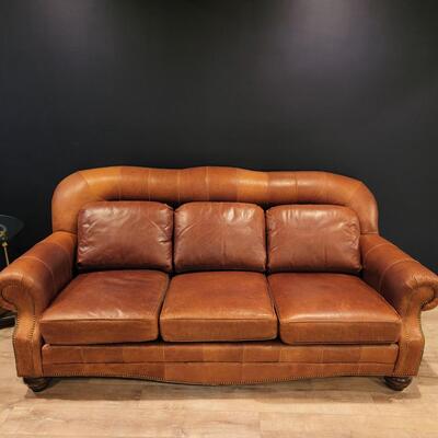 LOT 138RP: Clayton Marcus Aniline Leather Reversible Sofa