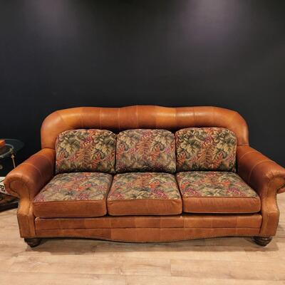 LOT 138RP: Clayton Marcus Aniline Leather Reversible Sofa