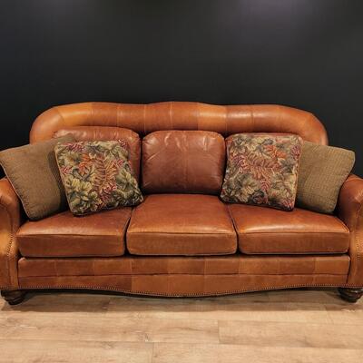 LOT 138RP: Clayton Marcus Aniline Leather Reversible Sofa