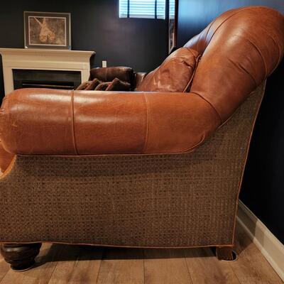 LOT 138RP: Clayton Marcus Aniline Leather Reversible Sofa