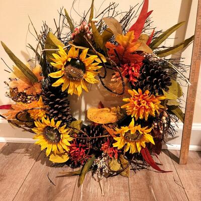 LOT 140RP: Three Artificial Wildflower Wreathes