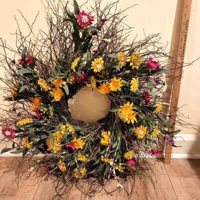 LOT 140RP: Three Artificial Wildflower Wreathes