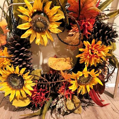 LOT 140RP: Three Artificial Wildflower Wreathes