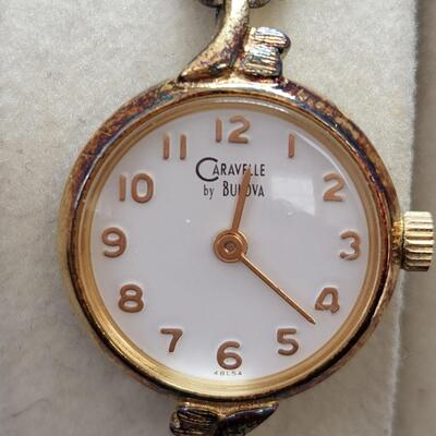 LOT 145RP: Ladies Vintage Caravelle By Bulova Gold-tone Watch