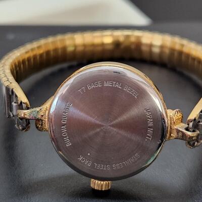 LOT 145RP: Ladies Vintage Caravelle By Bulova Gold-tone Watch