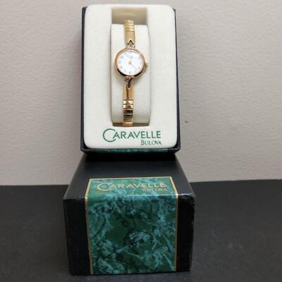 LOT 145RP: Ladies Vintage Caravelle By Bulova Gold-tone Watch