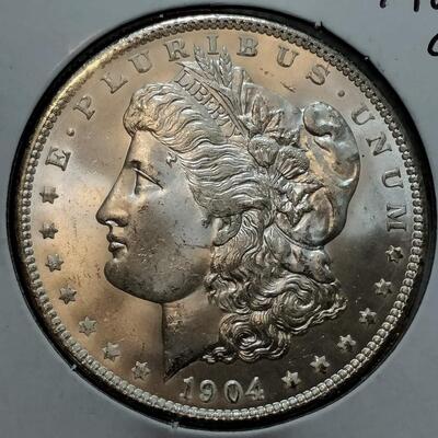 1904  O Morgan silver dollar