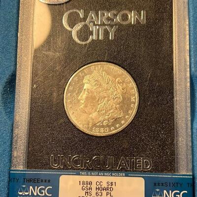 1880 Carson city Morgan silver dollar MS 63