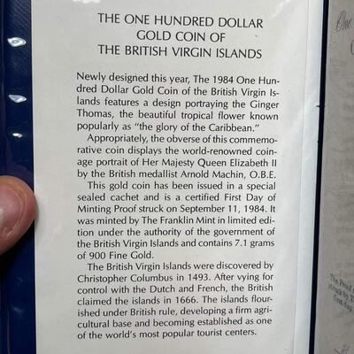 1984 British Virgin Islands 100 $ coin