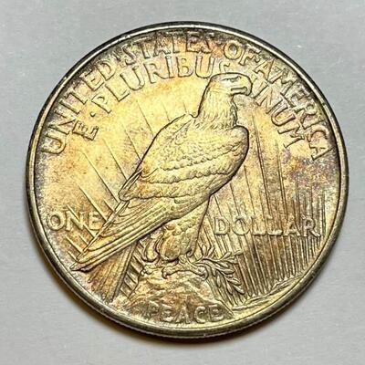 RARE Beautifully  toned 1921 Peace dollar
