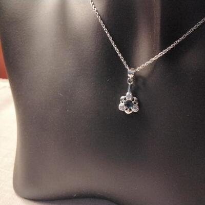 .35ctw London Blue Topaz & White Sapphire 925 Necklace
