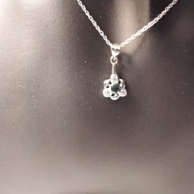 .35ctw London Blue Topaz & White Sapphire 925 Necklace