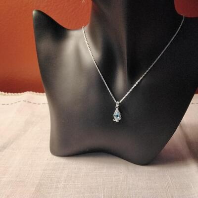 .55ctw Swiss Topaz & White Sapphire 925 Sterling Silver Necklace