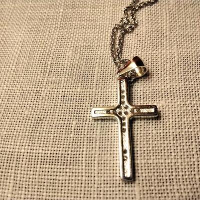 .14ctw White Sapphire 925 Sterling Silver Cross
