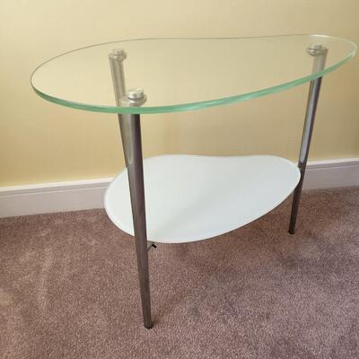 Metal & Glass Wave Side Table