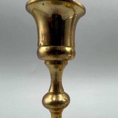 Pair of Retro India Brass Single Candle Stick Holders