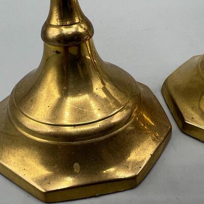 Pair of Retro India Brass Single Candle Stick Holders