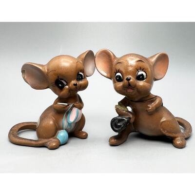 Vintage Josef Originals Mouse Village Mouse Knitting Crafting & Doctor Ceramic Mice Figurines