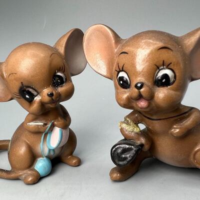 Vintage Josef Originals Mouse Village Mouse Knitting Crafting & Doctor Ceramic Mice Figurines