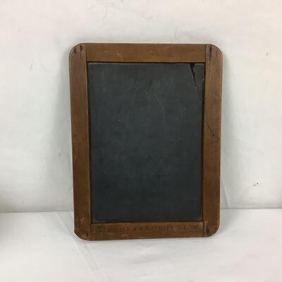 Lot. 5410. Antique Childs Blackboard/Wood& Glass Miniature Salesmanâ€™s Sample Washboard/Amsco Doll-E-Toy Baby Bottle Set/Wooden...