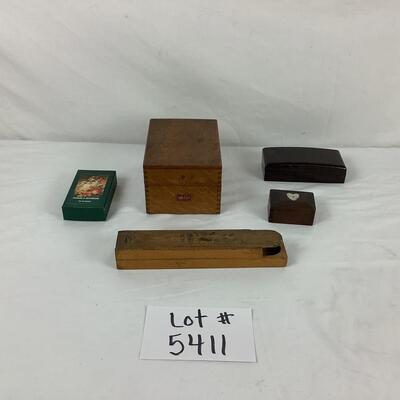 Lot. 5411. Lot of Vintage Wooden Boxes