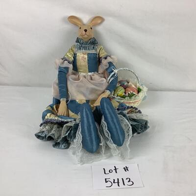 Lot.  5413  Vintage Kasma Ltd. Renaissance Easter Bunny with Basket of Eggs