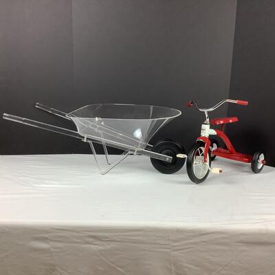 Lot. 5417. Flexible Flyer Tricycle & Small Acrylic Wheel Barrow