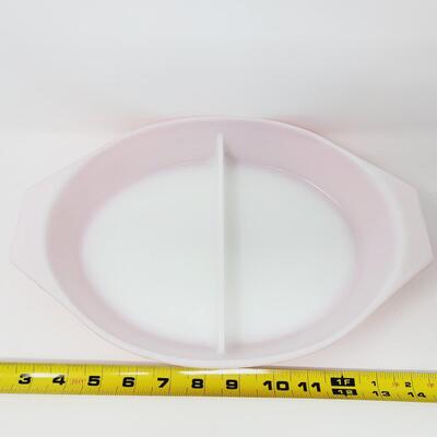 VINTAGE PINK DAISY DIVIDED CASSEROLE DISH #2