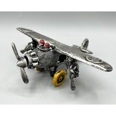 Vintage Style Cast Iron Metal War Dog Fighting Plane Display Toy