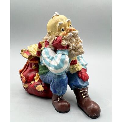 Santa Claus Father Christmas Resin Statue Figurine Candle Holder