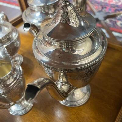 Corham silver tea kettle