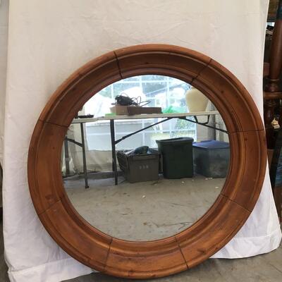 5427 Round Pine Wall Mirror