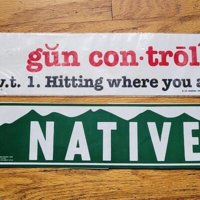 Lot 6: Vintage 1980's Bumper Stickers Unused - Colorado Native + Gun Control