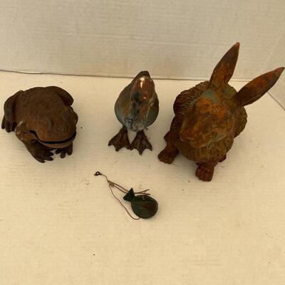 5437 Lot of Three Cast Iron Decor