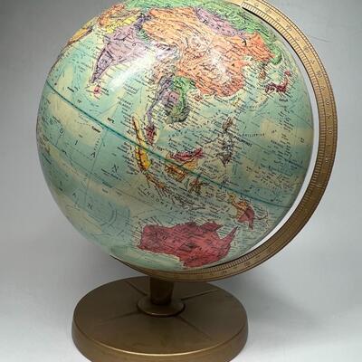 Vintage Replogle Globe World Nation Series Leroy M Tolman Cartographer Rotating Display World Globe