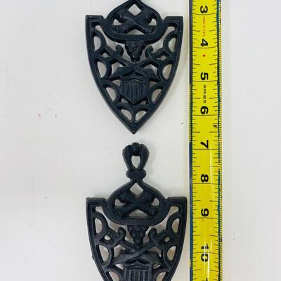 NEAT PAIR OF WILTON WROUGHT IRON TRIVETS