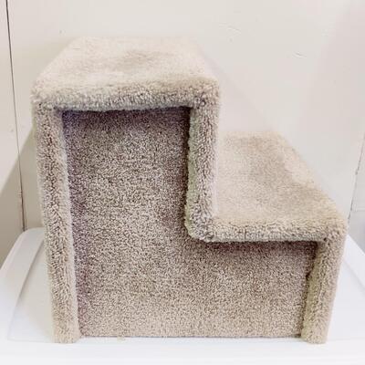 STURDY CARPETED BEIGE PET STAIRS