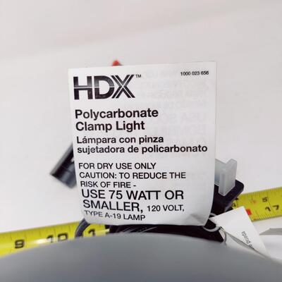 HDX POLYCARBONATE CLAMP LIGHT-NEW LOT #1