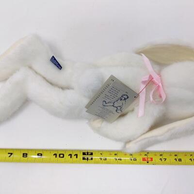 J.B. BEAN THE BOYDS COLLECTION WEIGHTED FUZZY WHITE BUNNY