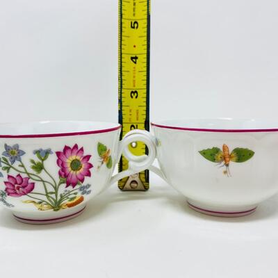 CLASSY LOT OF HAVILAND FRENCH LIMOGES FLORAL TEA CUPS AND SAUCERS FROM METROPOLITAN MUSEUM OF ART