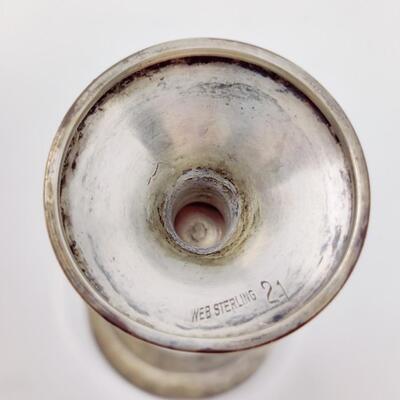 VINTAGE STERLING CORDIAL CUPS SET OF 6 (STAMPED WEB STERLING 21)