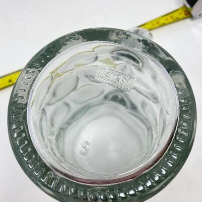 PAULANER MUNCHEN 1 LITER DIMPLED GERMAN STEIN GLASS MUG