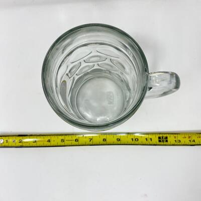 PAULANER MUNCHEN 1 LITER DIMPLED GERMAN STEIN GLASS MUG